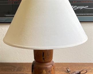 Artist Made Burlwood Rustic Lamp	24in H x 19in diameter	
