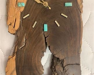 Turquoise and Driftwood Wall Hanging Clock	10.5x7	