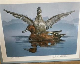*signed* Dick McRill Nevada Cinnamon Teal Duck Stamp Print 802/1990	16x17.5
