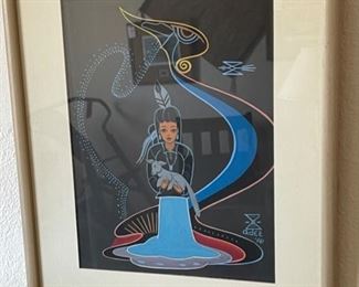 *Original* Navajo Art Adee Goat Adolph Bittany Dodge Native American	19x15
