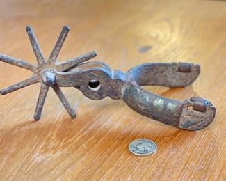 #1 Antique Cowboy Spur Single	8in Long	
