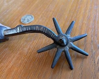 #3 Antique Cowboy Spur  Single	8in Long	
