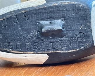 Antique Duck Decoy JJS Cobb Island MD J.J.S. Saltonstall	8x6x17in	HxWxD
