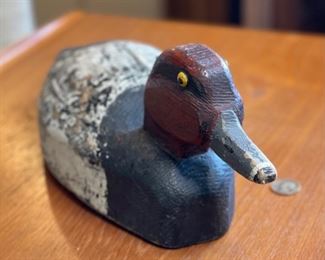Antique Duck Decoy Unsigned	6x6.6x15.5in	HxWxD
