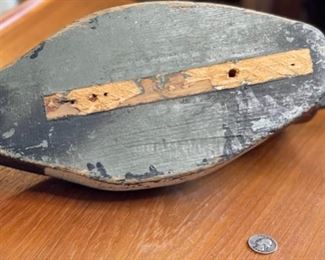 Antique Duck Decoy Unsigned	6x6.6x15.5in	HxWxD
