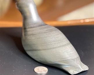 Vintage Inuit Eskimo Soapstone Carving Bird	4x3x9.75	HxWxD
