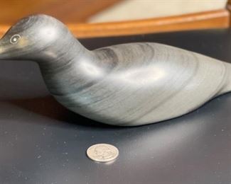 Vintage Inuit Eskimo Soapstone Carving Bird	4x3x9.75	HxWxD
