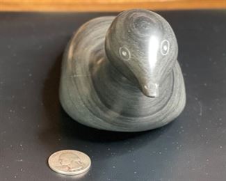 Vintage Inuit Eskimo Soapstone Carving Bird	4x3x9.75	HxWxD