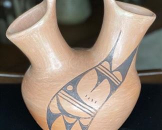 Hopi Pueblo Caroline Talayumptewa Wedding Vase Native American Pottery	9x7.5x6.25in	HxWxD
