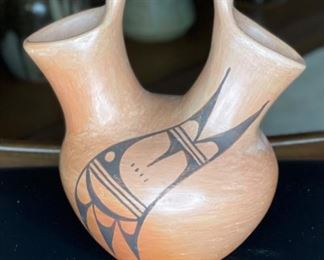 Hopi Pueblo Caroline Talayumptewa Wedding Vase Native American Pottery	9x7.5x6.25in	HxWxD
