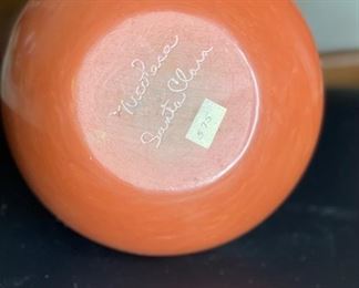 Nicolasa Naranjo Santa Clara Pueblo Polychrome Native American Red Pottery	6in H x 6in Diameter	
