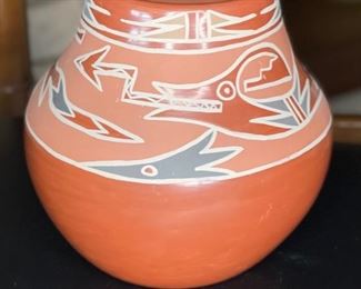 Nicolasa Naranjo Santa Clara Pueblo Polychrome Native American Red Pottery	6in H x 6in Diameter	
