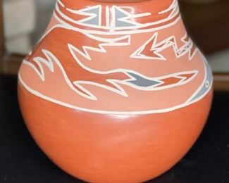 Nicolasa Naranjo Santa Clara Pueblo Polychrome Native American Red Pottery	6in H x 6in Diameter	
