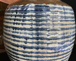 *Signed* Studio Stoneware Pottery drip glaze Vase	10.5in H x 8in diameter at widest	
