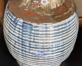 *Signed* Studio Stoneware Pottery drip glaze Vase	10.5in H x 8in diameter at widest	
