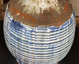 *Signed* Studio Stoneware Pottery drip glaze Vase	10.5in H x 8in diameter at widest	

