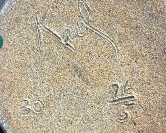 *Signed* Studio Stoneware Pottery drip glaze Vase	10.5in H x 8in diameter at widest	
