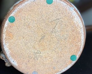 Karl Stoneware Pottery drip glaze Pitcher Studio Pottery	9in H x 5.25in Diameter at bottom	
