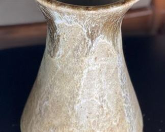 Karl Stoneware Pottery drip glaze Fluted Vase	10in H x 5i5in Diameter at top	
