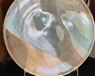 Gunther Stoneware Studio Pottery Glaze Dish Bowl	14.25in Diameter x 3.5in H	
