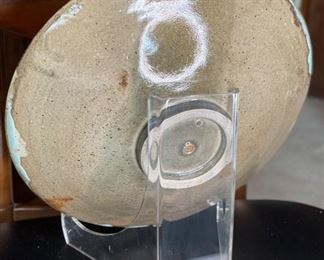 Gunther Stoneware Studio Pottery Glaze Dish Bowl	14.25in Diameter x 3.5in H	
