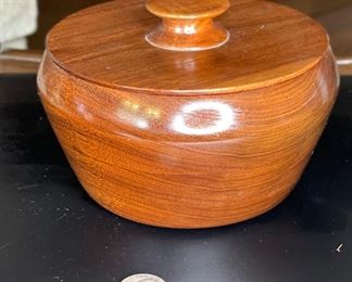 EBC Wood Walnut Artist Made Lidded Bowl	4in H x 6.5in Diameter	
