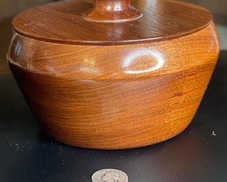 EBC Wood Walnut Artist Made Lidded Bowl	4in H x 6.5in Diameter	
