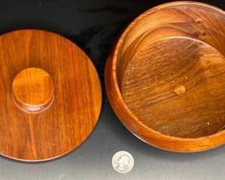 EBC Wood Walnut Artist Made Lidded Bowl	4in H x 6.5in Diameter	
