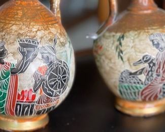 2pc Greek Amphora Vases	6.5in H x 4.5in Diameter at widest point	
