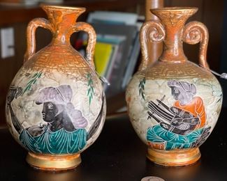 2pc Greek Amphora Vases	6.5in H x 4.5in Diameter at widest point	
