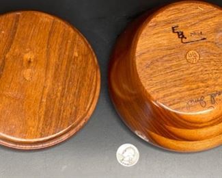 EBC Wood Walnut Artist Made Lidded Bowl	4in H x 6.5in Diameter	
