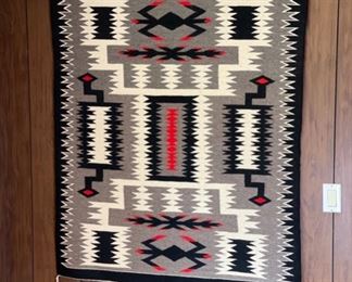 Vintage Navajo Storm Pattern Rug NAtive American	Rug: 50in x 41.5in	
