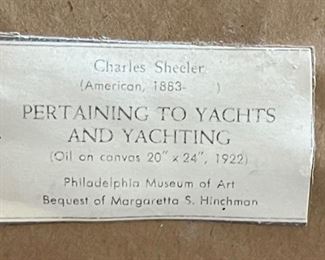 MCM Charles Sheeler Pertaining to Yachts Framed Embellished Print	25x29x1.5in	HxWxD
