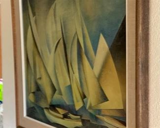 MCM Charles Sheeler Pertaining to Yachts Framed Embellished Print	25x29x1.5in	HxWxD
