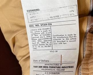 MCM Gerard Van Den Berg Lounge Chair Corduroy	36x28x32in	HxWxD
