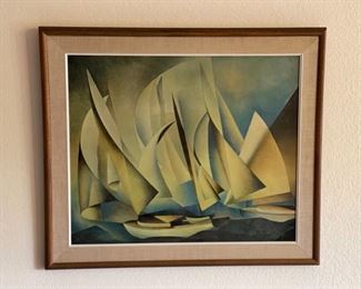  MCM Charles Sheeler Pertaining to Yachts Framed Embellished Print	25x29x1.5in	HxWxD
