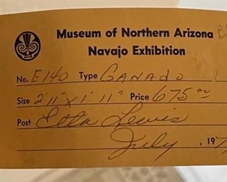 Navajo Ganado Chinle Rug by Etta Lewis Native American	33x24in	
