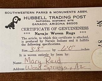 Navajo Crystal Rug Feather Mary Reid Native American	72x44in	
