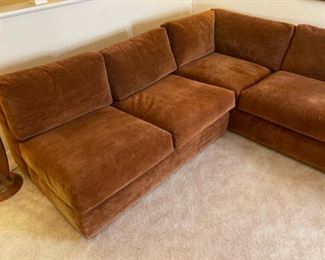 MCM Vintage Rialto Cocoa Sofa Sectional Couch	28x34x96-86in	HxDx Length (each direction)
