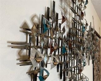 Brutalist Linda Cassetti Metal Art Nail & Chrome Wall Hanging	43x56x5in	HxWxD
