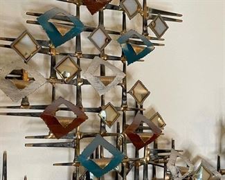 Brutalist Linda Cassetti Metal Art Nail & Chrome Wall Hanging	43x56x5in	HxWxD
