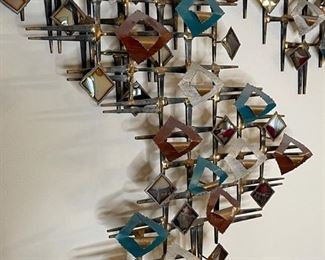 Brutalist Linda Cassetti Metal Art Nail & Chrome Wall Hanging	43x56x5in	HxWxD
