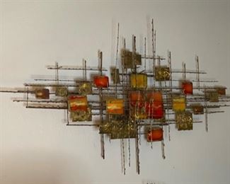 Lg Don Buby Brutalist MCM Abstract Metal Art Wal sculpture Cranbrook Products	23x52x5in	HxWxD
