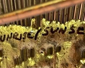 Brutalist MCM Linda Cassetti Metal Art Sunrise/Sunset	35x19x2in	HxWxD
