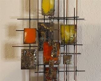 Sm Don Buby Brutalist MCM Abstract Metal Art Cranbrook Products	27x6x2in	HxWxD
