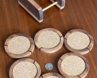 Artist Made Hard Wood Coasters set	4.5x4.5x5in	HxWxD
