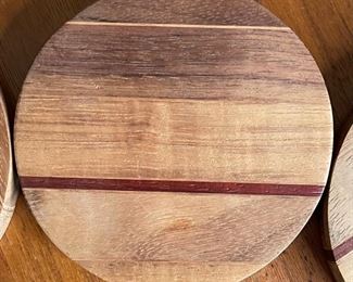 Artist Made Hard Wood Coasters set	4.5x4.5x5in	HxWxD

