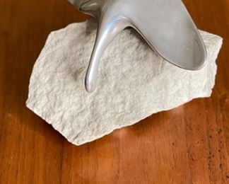 Hoselton Cast Aluminum Stingray Rock  Sculpture Art Signed	4x5x4.5in	
