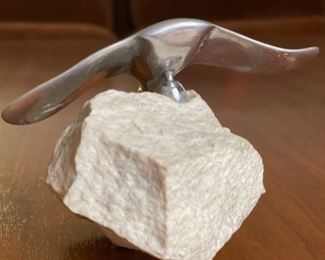 Hoselton Cast Aluminum Stingray Rock  Sculpture Art Signed	4x5x4.5in	
