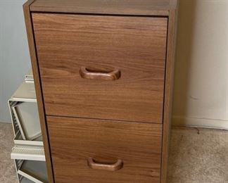 Faux Wood Veneer 2 drawer File Cab	26x14.5x20in	HxWxD
